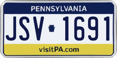 PA license plate JSV1691