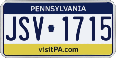PA license plate JSV1715