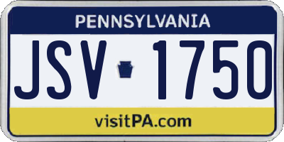 PA license plate JSV1750