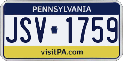 PA license plate JSV1759
