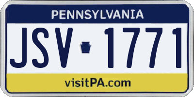 PA license plate JSV1771