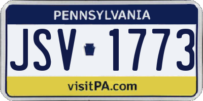 PA license plate JSV1773