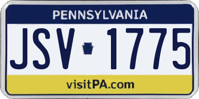 PA license plate JSV1775