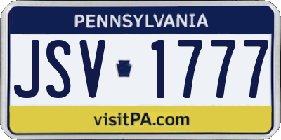 PA license plate JSV1777