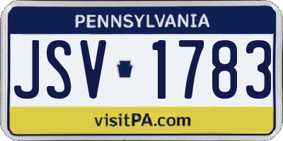 PA license plate JSV1783