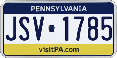 PA license plate JSV1785