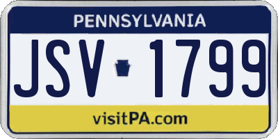 PA license plate JSV1799