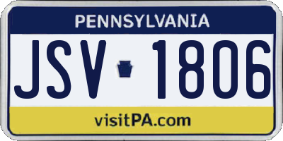 PA license plate JSV1806