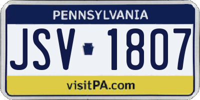 PA license plate JSV1807