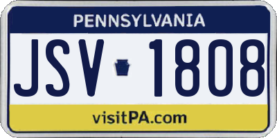 PA license plate JSV1808