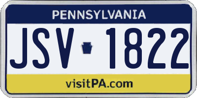 PA license plate JSV1822