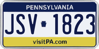 PA license plate JSV1823