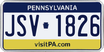 PA license plate JSV1826