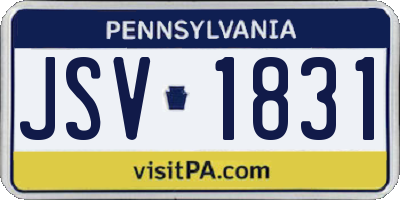 PA license plate JSV1831