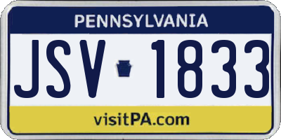 PA license plate JSV1833