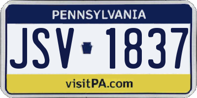PA license plate JSV1837
