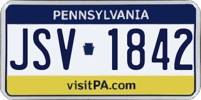 PA license plate JSV1842
