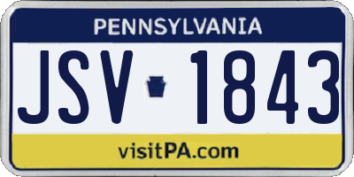 PA license plate JSV1843