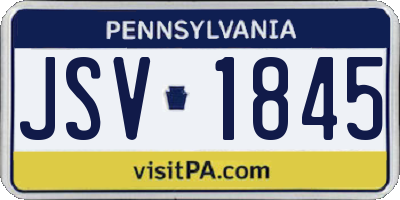 PA license plate JSV1845