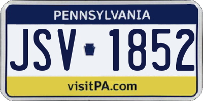 PA license plate JSV1852