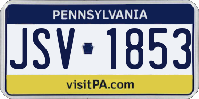 PA license plate JSV1853