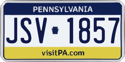 PA license plate JSV1857