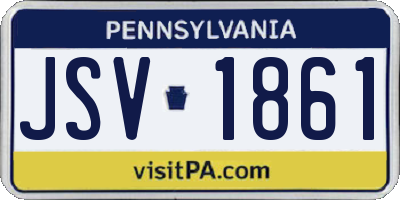 PA license plate JSV1861