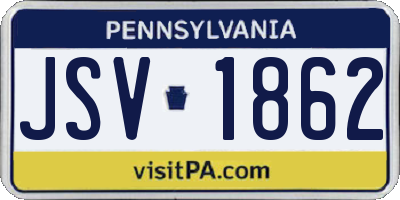 PA license plate JSV1862