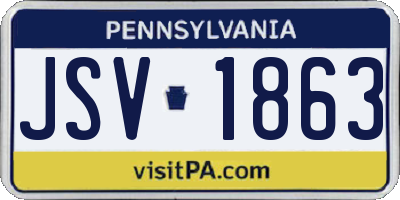 PA license plate JSV1863