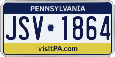 PA license plate JSV1864