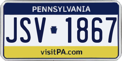 PA license plate JSV1867