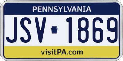PA license plate JSV1869