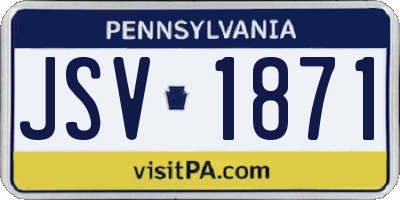 PA license plate JSV1871