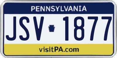 PA license plate JSV1877