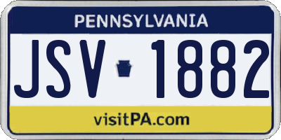 PA license plate JSV1882