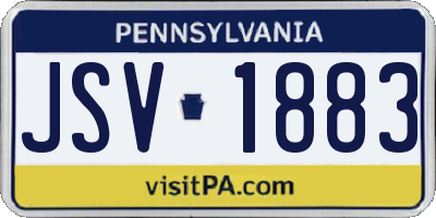 PA license plate JSV1883