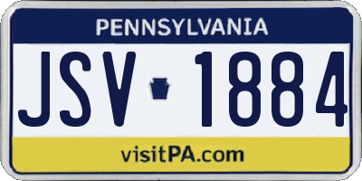 PA license plate JSV1884