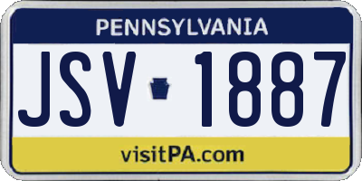 PA license plate JSV1887