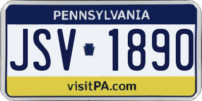 PA license plate JSV1890