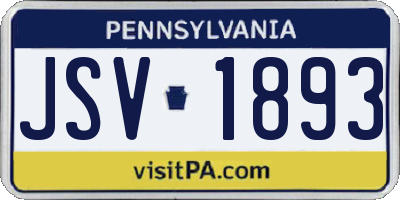 PA license plate JSV1893