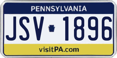 PA license plate JSV1896