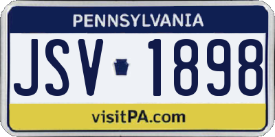 PA license plate JSV1898
