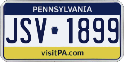 PA license plate JSV1899