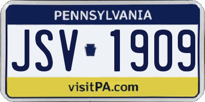 PA license plate JSV1909