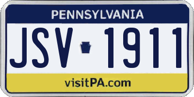 PA license plate JSV1911