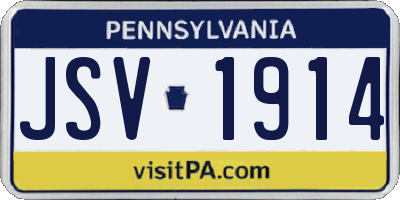 PA license plate JSV1914