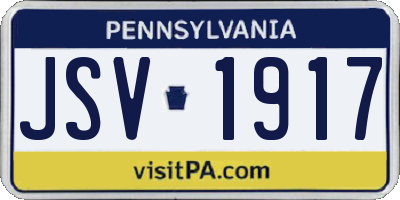 PA license plate JSV1917