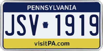 PA license plate JSV1919