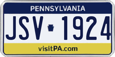 PA license plate JSV1924