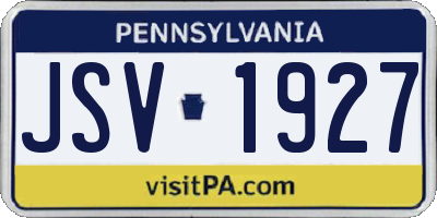 PA license plate JSV1927